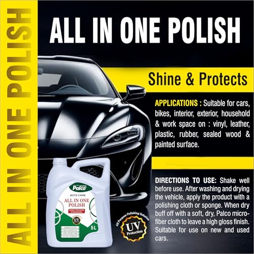 Image of PALCO All in One Polish 100ml (Pack of 2) | Car Interior & Bike Polish Spray | Dashboard, Leather, Plastic, Vinyl & Surface Cleaner | UV Protection