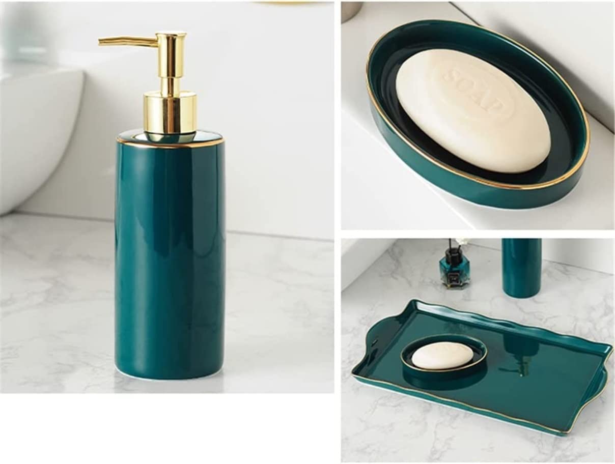 Badzubehör Set Badezimmer Set Bad-Accessoires-Set Badezimmer-Toilettenartikel-Set Aus Keramik, Badezimmerzubehör, Kreativ-Kit, Grün, Im Europäischen Stil, Badezimmer-Accessoires-Set Badezimmer Zubehör