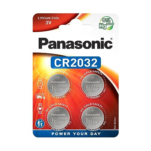 Batería CR2032 (Paquete de 4) - Panasonic, Pila de botón de Litio, 3 V