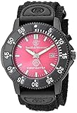 Smith & Wesson Men's Fire Fighters Red Dial Black Band Watch, 3ATM, Black Nylon Strap, 40mm