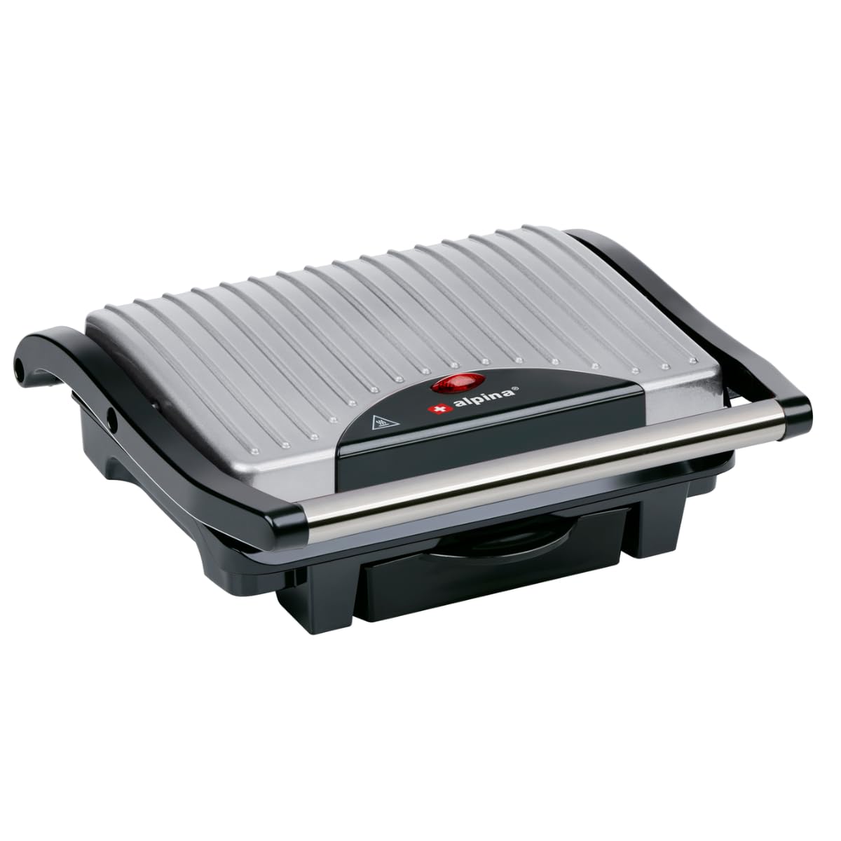 alpina Croque Monsieur 230V/1000 W, urządzenie do pieczenia, warzywa, chleb i mięso, powłoka nieprzywierająca, pojemnik na odpady, czarny/czerwony