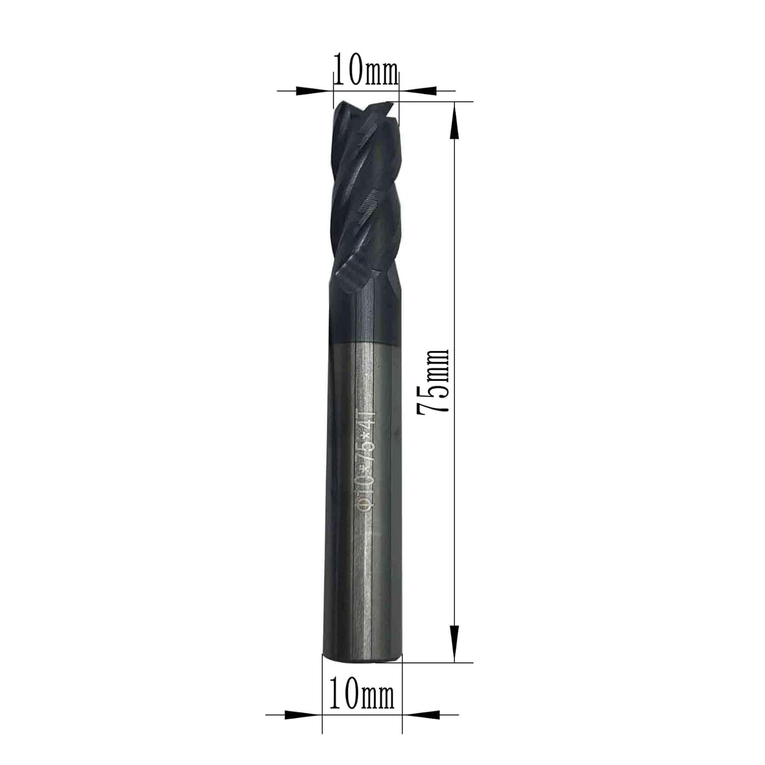 5 brocas de punta HRC45 de 10 mm de diámetro, 4 flautas, fresadora CNC (5 unidades HRC45D10)
