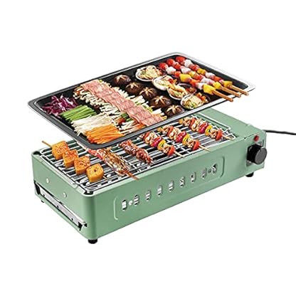 ZJDYDY Indoor-Barbecue-Grill, Tischgrill, elektrischer Indoor-Grill, koreanischer BBQ-Grill, abnehmbare Antihaft…