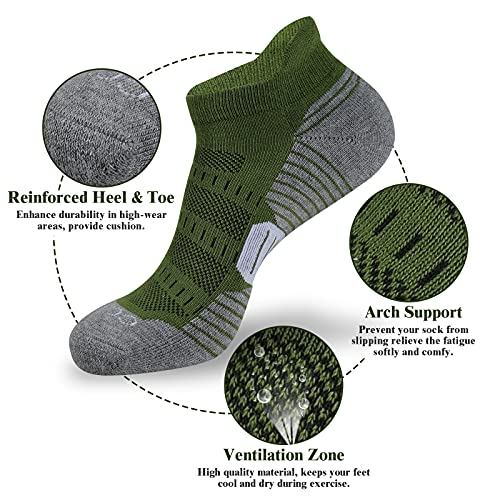 Coovan Mens Ankle Socks Athletic Cushion Comfort Breathable Casual Low Cut Tab Socks - 6 Pack #TOP1