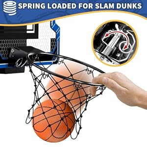 Mini Basketball Hoop Indoor with Scoreboard, Door Basketball Hoop with 3 Balls & Inflator, Basketball Toy Gifts for Kids Boys Girls Teens Adults, Suit for Bedroom/Office/Outdoor/Pool, Blue Mini Basketball Hoop Indoor with Scoreboard Door Basketball Hoop with 3 Balls Inflator Basketball Toy Gifts for Kids Boys Girls Teens Adults Suit for BedroomOfficeOutdoorPool Blue