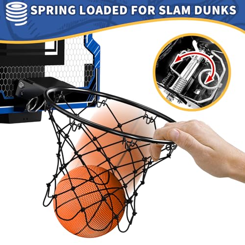 Mini-Basketball-Hoop-Indoor-with-Scoreboard-Door-Basketball-Hoop-with-3-Balls-Inflator-Basketball-Toy-Gifts-for-Kids-Boys-Girls-Teens-Adults-Suit-for-BedroomOfficeOutdoorPool-Blue Mini Basketball Hoop Indoor with Scoreboard Door Basketball Hoop with 3 Balls Inflator Basketball Toy Gifts for Kids Boys Girls Teens Adults Suit for BedroomOfficeOutdoorPool Blue