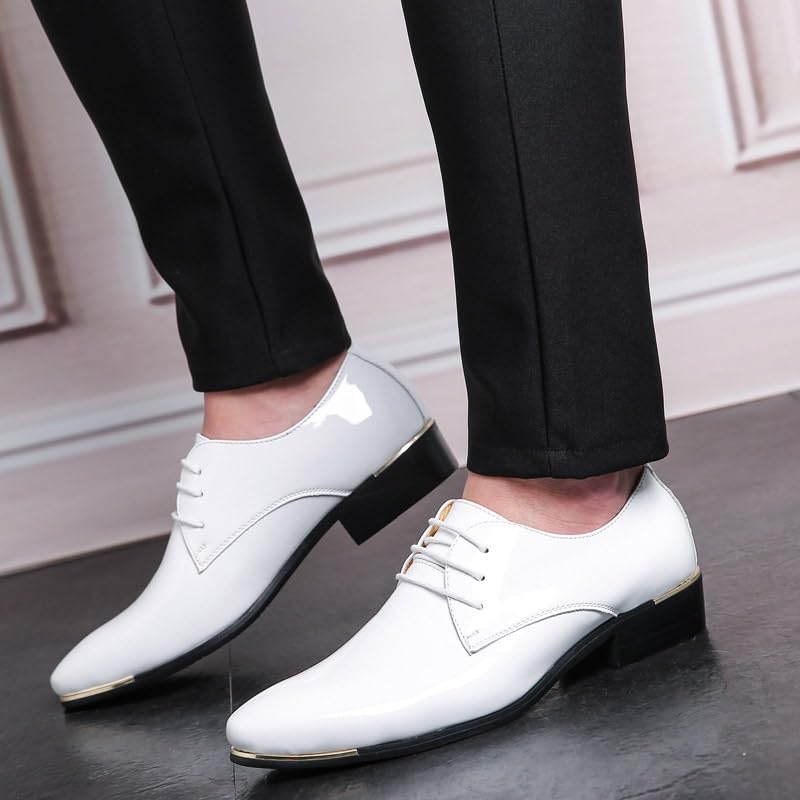 Mens Dress Formal Shoes Luxury Leather Lace-up Breathable Non Slip Low Top Anti-Slip Office Business Uniform2
