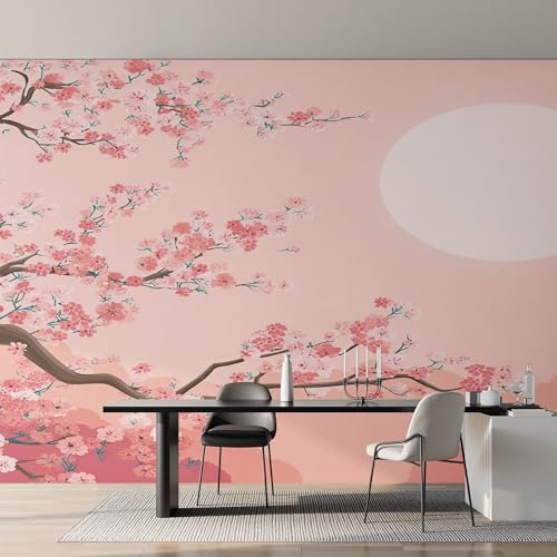 Papier peint fleur de cerisier pour masquer un mur abîmé - 2