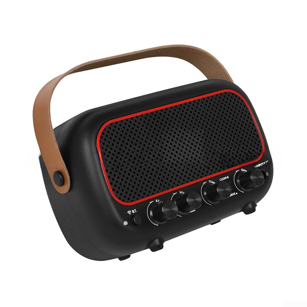 Tragbarer Lautsprecher, 5 W, Dual-Treiber, kabellos, für Mini-Soundsystem für Gitarre, Reisen, Camping, wasserdicht, IPX7, kompaktes Design (schwarz)