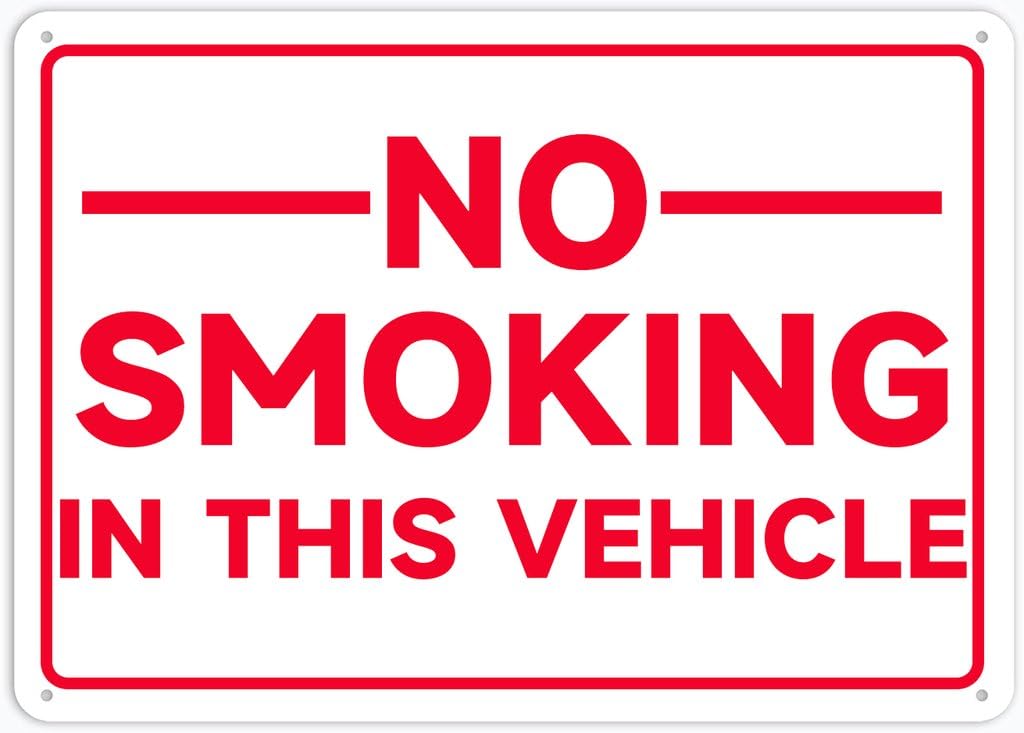 8"x12" Tin Metal Sign - No Smoking In This Vehicle - Decorative Plate For Bathroom, Home, Club, Cafe, Bar Wall Decor