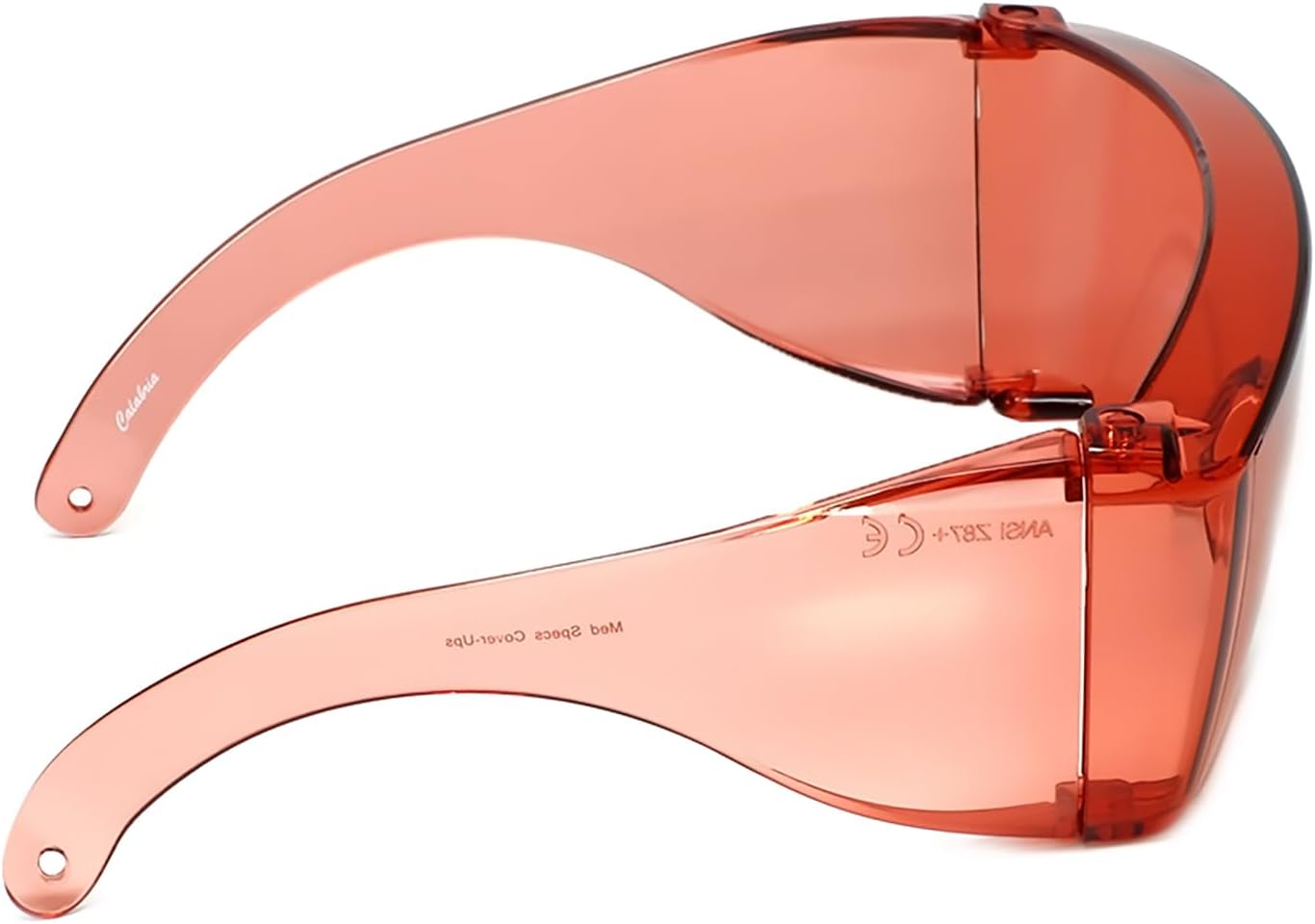 Calabria 3000 FL41 Pink Fitover Safety Glasses Wear Over Prescription Glasses Migraine Glasses FL-41 Light Sensitivity Glasses Women Men Outdoor Indoor Blue Light Blocker Over Glasses Eye Protection - Image 4