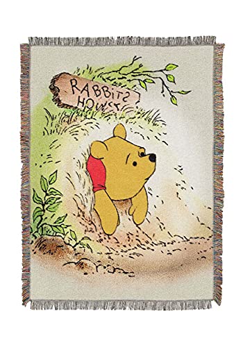 Image of Northwest Winnie The Pooh Woven Tapestry Throw Blanket, 48" x 60", Vintage Pooh