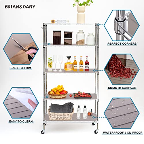 Image of BRIAN & DANY Wire Shelf Liner 18 inch X 36 inch, Heavy Duty Shelf Liners for Wire Shelving, Waterproof Protector Mats, Set of 4, Charcoal