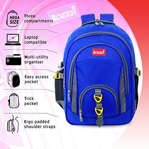 Image of ROZEN LARGE 50 LITERS COMBO SCHOOL & Lunch bag for Class 5-12 Large Multipurpose Backpack for Students, Water Resistant, Unisex Design, Stylish & Durable