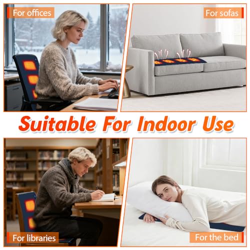 Sitzkissen Beheizbar Outdoor, 45 X 90 cm Heizkissen USB, Beheizbares Sitzkissen Aufladbar mit 3 Heizstufen, USB Beheiztes Heizkissen für Stadion Ausflug Camping Bürostuhl Sofa(Marineblau)