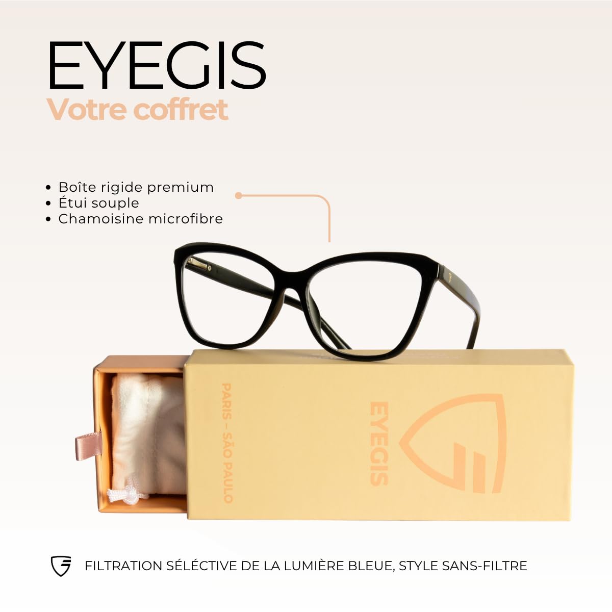 Louvre – Lunette Anti Lumiere Bleue Femme | Lunettes Œil de Chat Rétro pour Ecran Ordinateur Femme