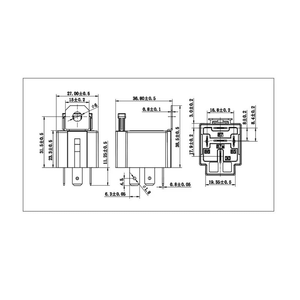 5 uds relé de fusibles para coche Control de circuito automotriz 40A 12V/24V JD1912 Terminal de cobre piezas de repuesto(12V 5p With socket)