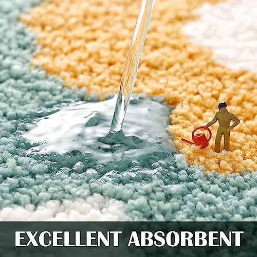 32×19-Green-Flower-Shaped-Bath-RugNon-Slip-Water-Absorbent-Bathroom-Rug-MatCute-Machine-Washable-for-BathroomKids-BedroomSmall-Floral-Soft-and-Fluffy-Bath-Mat 32×19 Green Flower Shaped Bath RugNon Slip Water Absorbent Bathroom Rug MatCute Machine Washable for BathroomKids BedroomSmall Floral Soft and Fluffy Bath Mat