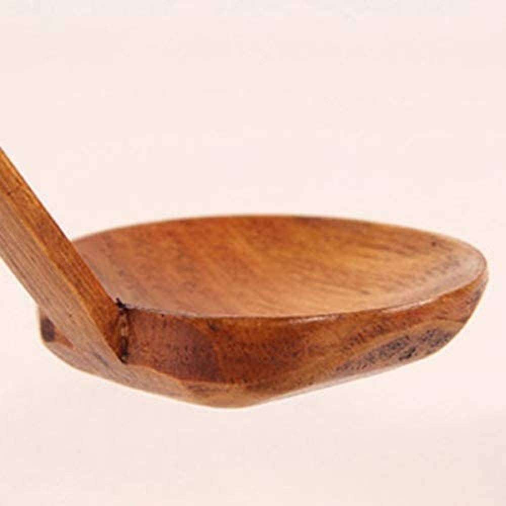 4 Pezzi Cucchiaio da Zuppa Ramen, Cucchiaio in Legno Naturale, Cucchiaio di Tartaruga Manico Lungo Grande, Applica a per Porridge, Zuppa, Ramen, Pentola Calda, Ristorante(Marrone
