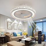 JUTIFAN Ceiling Fan With Lights Remote Control 20' LED Thin Enclosed Ceiling Fan, 72W Dimmable,...