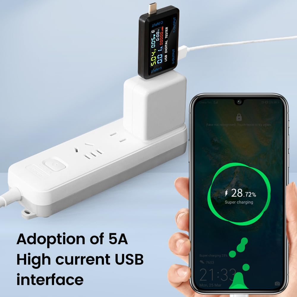Tester USB, 4,5 – 36 V, USB + typ C, miernik 0-5 A, USB C, miernik napięcia ładowania, prąd ładowania, wydajność, tester ładowarki mobilnej