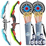 Juego de Arco y Flecha para niños, 2 Sets LED LED LED Set UP con CUPA DE Venta PARCES, Flecos, ALCANTES, DARTBOESS Y CANAS, ARRIENDO Y Flecha para NIÑOS 4-6