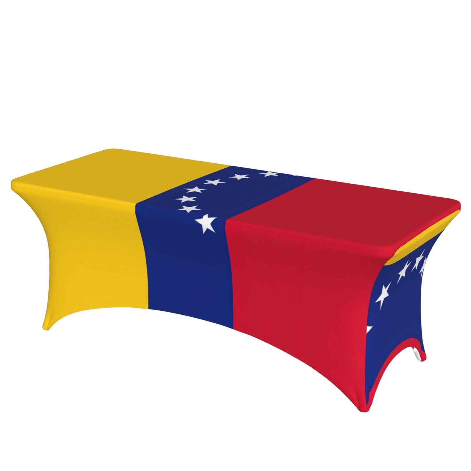 AYYQWE Flag Of Venezuela Print Elastic Rectangular Tablecloth For Banquet Outdoor Picnics Office Table Cover