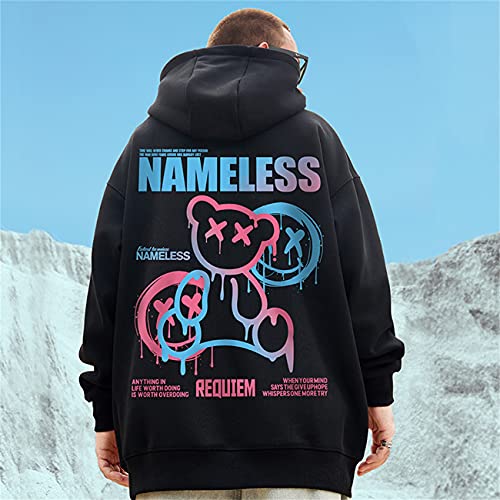 Men's Oversized Fashion Hip-Hop Pullover Couple Hoodies smile bear Graphic Hoodies for Teens Men Women Youth2