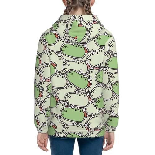 Cute Dragon Head Sticker Kids Pullover Hoodies Boys Sweatshirts Girls Athletic Clothes with Pocket4