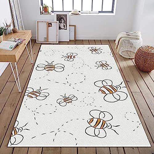 Kinder Spielbereich Teppiche 3D Einfache Cartoon-Biene Kinderteppich rutschfest Schlafzimmer...
