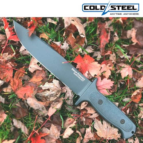 Image of COLD STEEL Drop Forged Survivalist 8 inch 52100 High-Carbon Steel Clip Point Fixed Blade EDC Tactical Hunting Utility Knife, 5 inch Ergonomic Handle, Weather-Resistant Secure-Ex Sheath