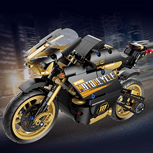 Tosbes Technik Motorrad Modell Bausteine, 832+ Teile Off-roaded Motorrad Bausatz Klemmbausteine, Exklusives Sammlerstück… – Bild 3