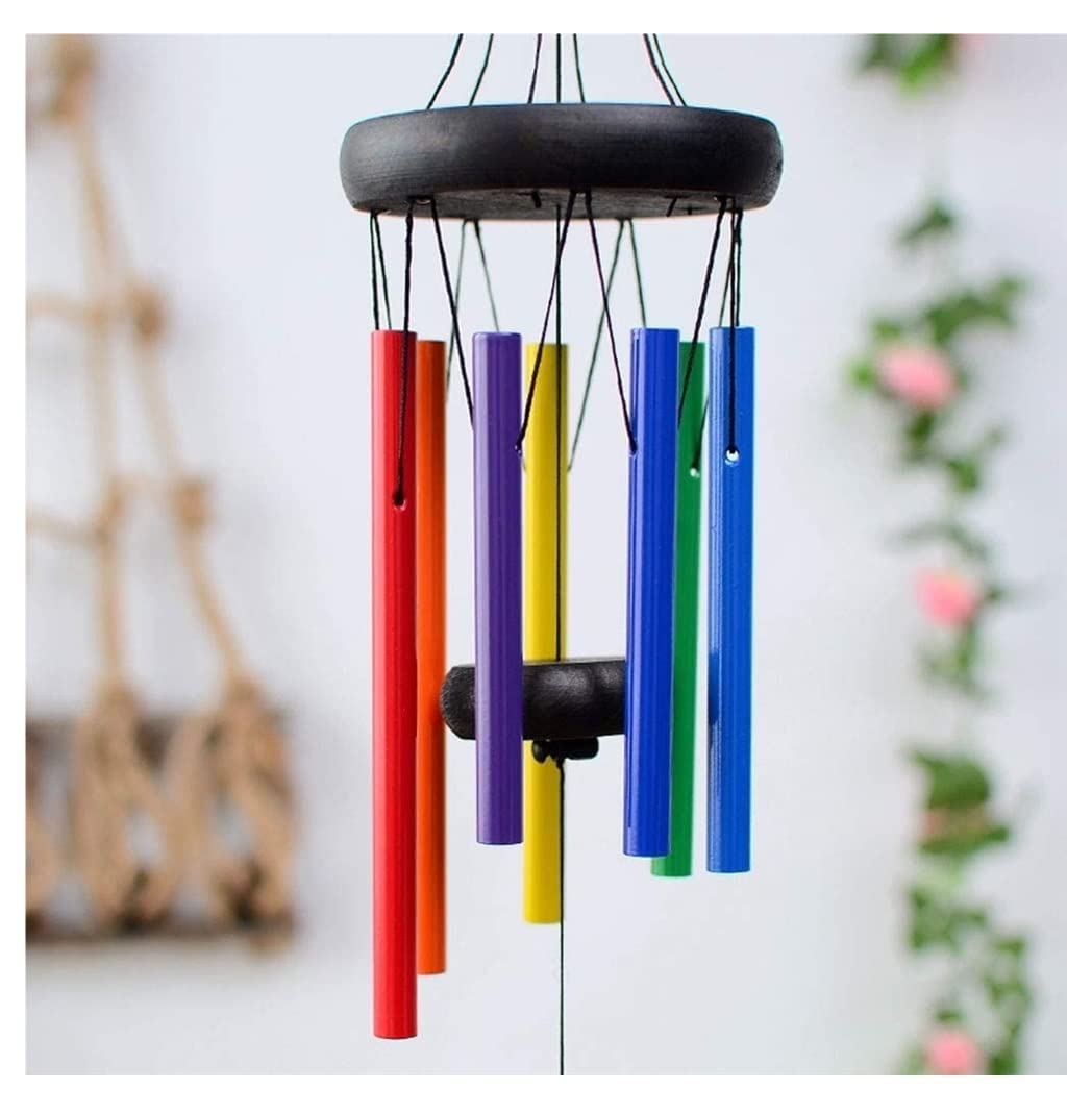 Dzwonki Wietrzne do Domu, Ogrodu Wind Chimes 7 Tube Chime Lotus Wisiorek Do Domu Wisząca Dekoracja