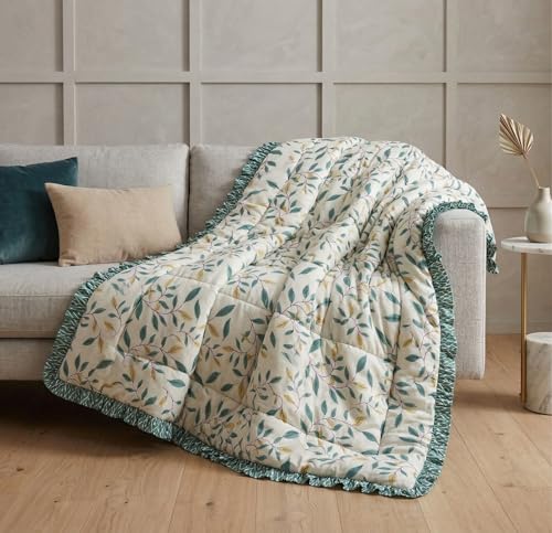 Image of VAS COLLECTIONS Cloud Cotton Reversible AC Comforter for Double Bed (88x90 Inch) 220 GSM Lightweight Quilt /Duvet /Dohar with 2.5 Inch Frill Border, Super Soft All Season Blanket (Light Yellow)