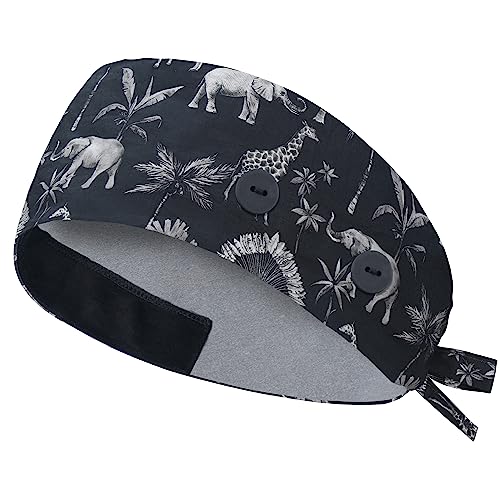Image of ABAMERICA Working Caps with Button and Sweatband, Adjustable Working Hats for Women Men, One Size(Tie Back or Toggle)