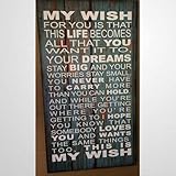 Rustic Wooden Signs My Wish for You Rascal Flatts Song Sign Wall Art Decor Kitchen Cafe Pub Decor Gift 8x12 INCH