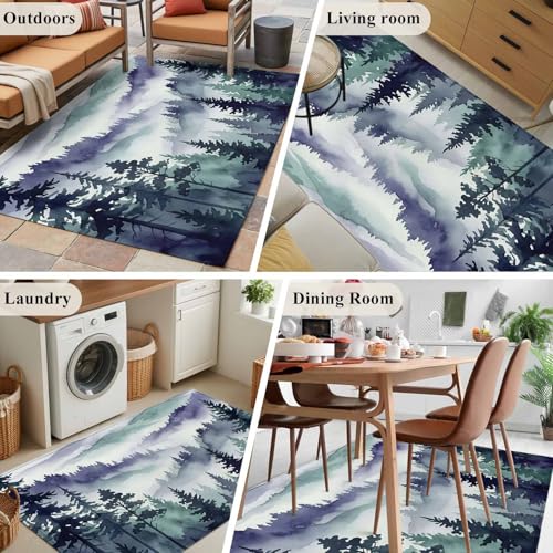 Tapete Decorativo Qibunaqu 3x5 Púrpura Suave Antideslizante miniatura 6