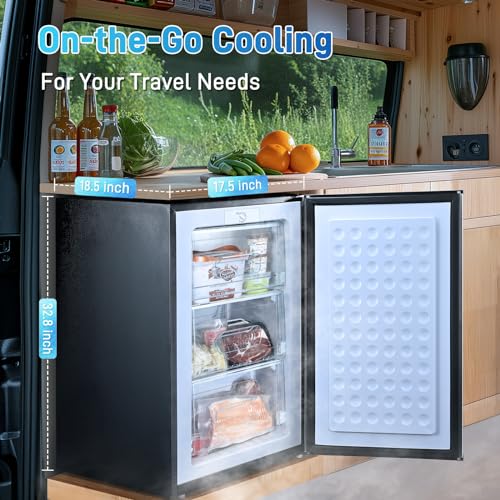 Anypro FLG-80U-SILVER DEEP FREEZER 3 CU FT Upright Freezer 3 Cu.Ft Compact Mini Freezer With Drawers Adjustable Thermostat Small Deep Freezer Single Door Standing Freezer Rapid Cooling Chest Freezer For Office/Dorm/Garage/Back To School thumb #2