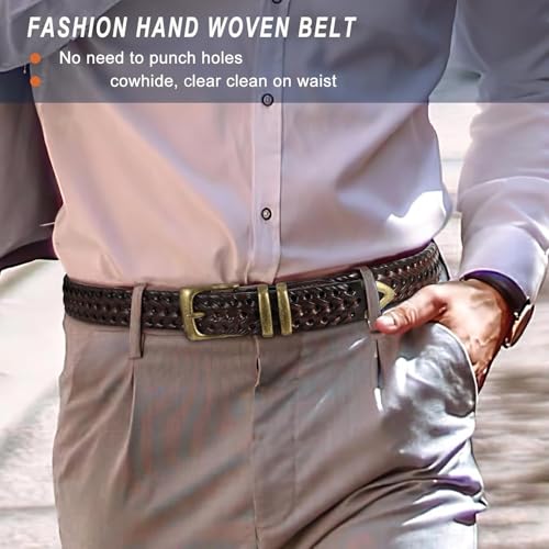 Braided Genuine Leather Belt – Handwoven Style for Golf, Jeans, or Casual Wear2