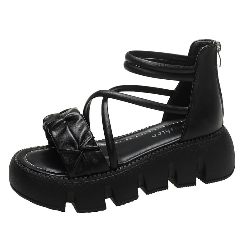 Sandals fairy fairy wind 2025 summer new versatile muffin thick sole non-slip soft sole high top hollowed Roman cool boots4