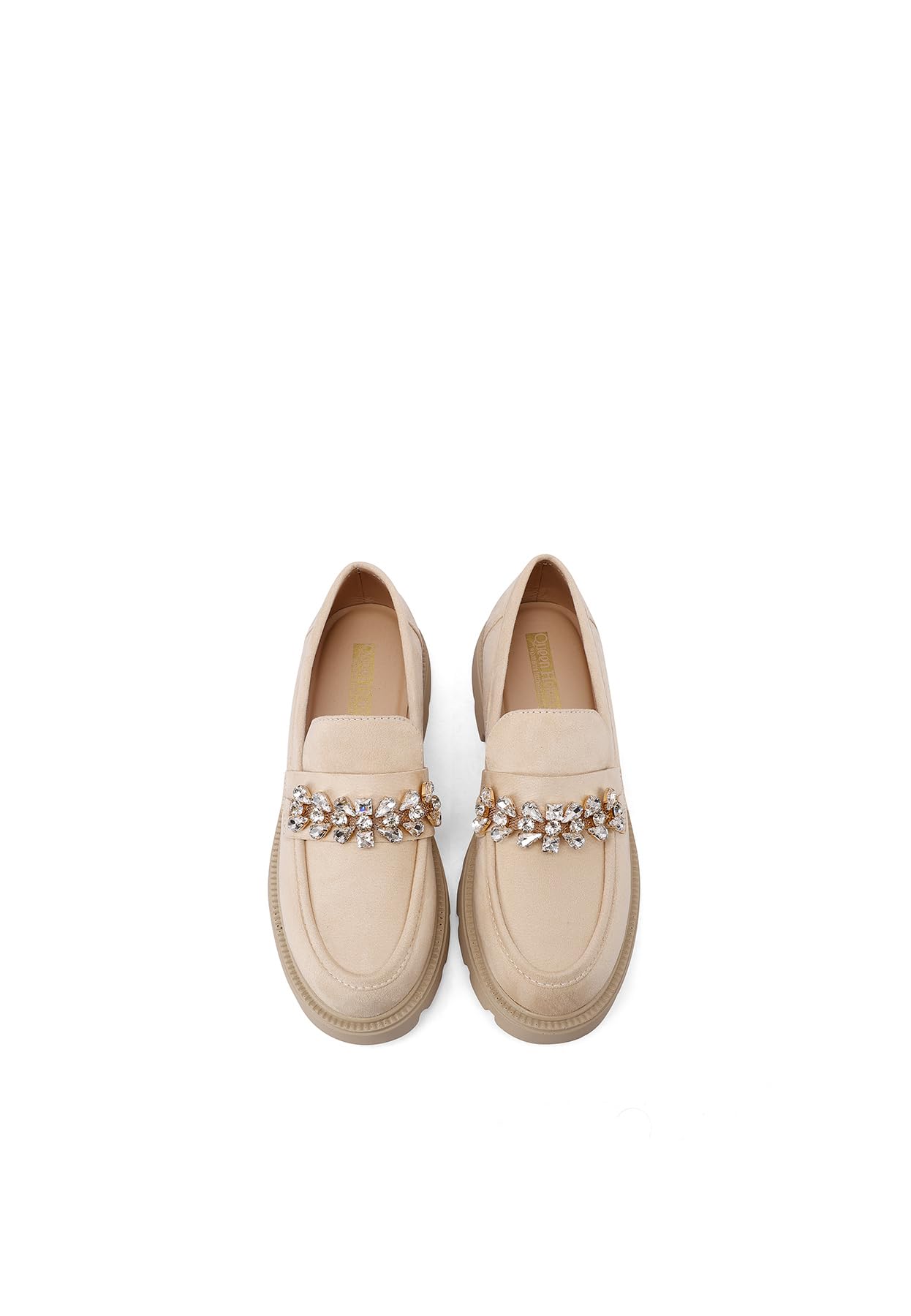 QUEEN HELENA Mocassini con Strass Francesine Casual Eleganti Donna X32-58
