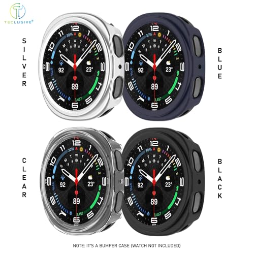 Image of T Teclusive Protective Slim Bumper Case Compatible for Galaxy Watch 8 44mm | Curved Hard Shell Bumper Side Edge Protection Cover for Watch 8 4.4 (Gray, 44mm)
