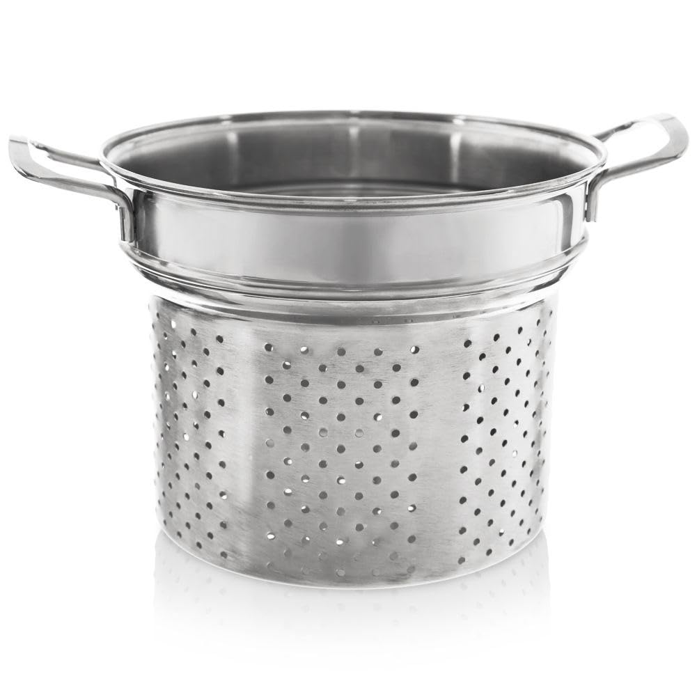 ANETT - Inserto per pasta, 8 l, in acciaio inox, 24 cm, senza coperchio, capacità di 8 kg e peso 769 g