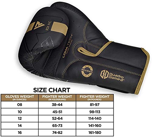 image for RDX Boxing Gloves Sparring and Muay Thai Maya Hide Leather, Kara Paten