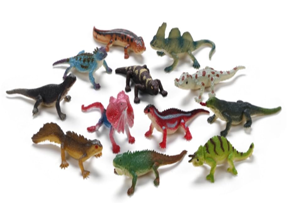 Image of Small Kids Sea & Wild Animal Toys Sets for Fun, Educational, Spark Imagination and Learning (Multi Choice Sets) (Chameleon) 12pcs