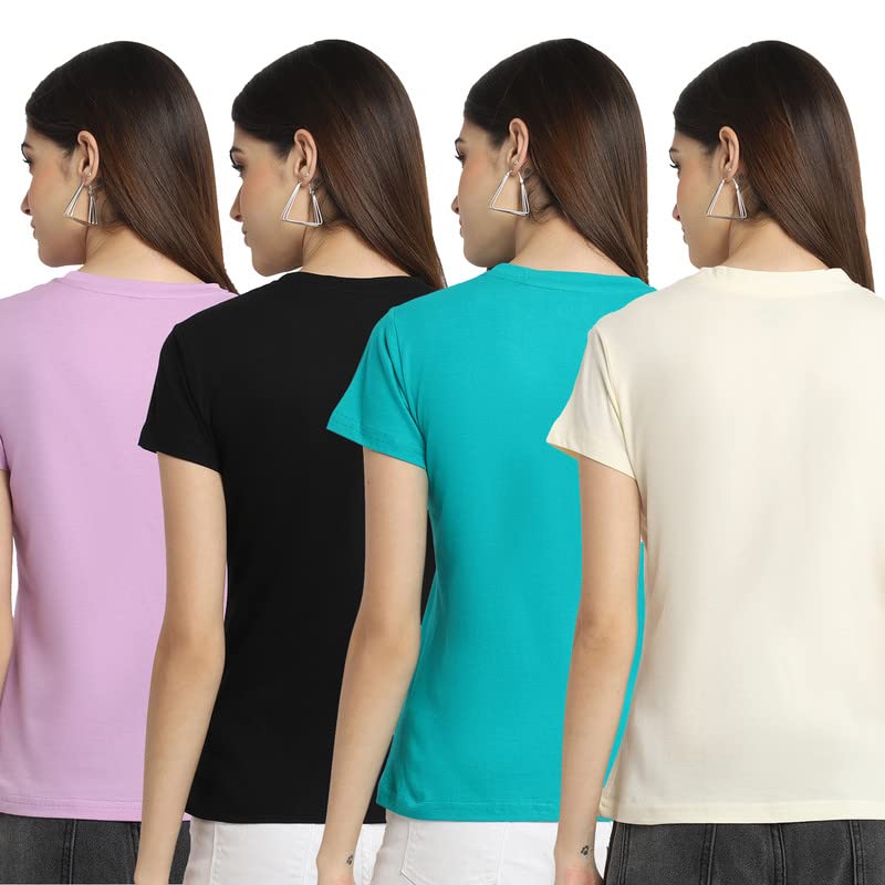Image of Preneum Women's Cotton Regular Fit Graphic Stylish Printed Short Sleeves Casual T-Shirt |Trend & Styles