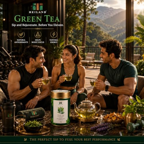 Image of Heiland Green Tea Loose Leaf 50g - Natural Green Leaf with Floral Blend, Pure Loose Leaf, Smooth & Refreshing Flavor, Ideal for Daily Relaxation & Wellness
