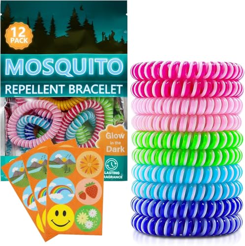 12 Pezzi Antizanzara Bracciali, 18 Pezzi Cerotti Antizanzare Bambini, Adesivi Per Zanzare Repellente, Repellente per Insetti Naturale puro per adulti e bambini, per Attività all'aperto e Viaggi