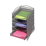 Safco 9432BL Onyx Stackable Literature Organizer Five-Drawer Black