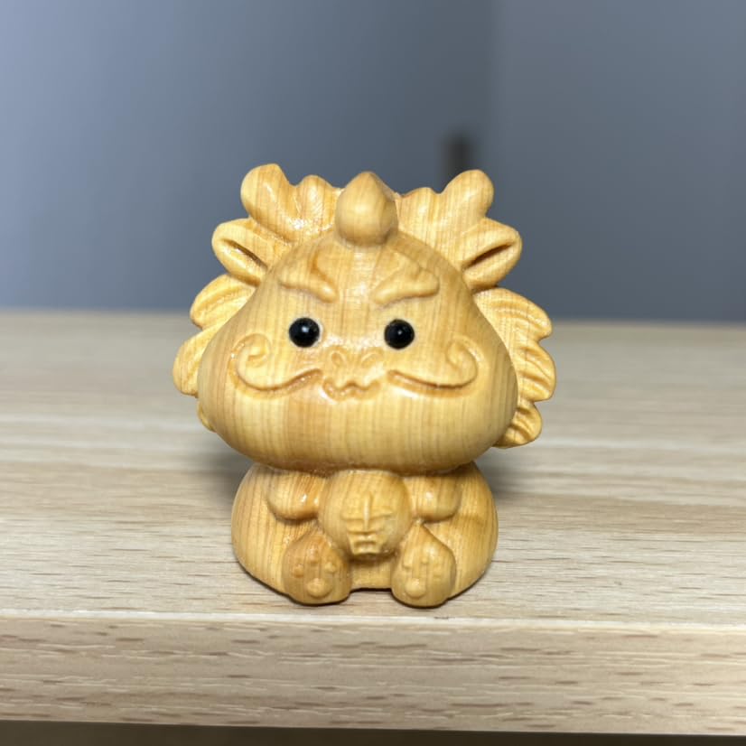 Estatua mini de madera del zodiaco chino Rata Feng Shui miniatura 7